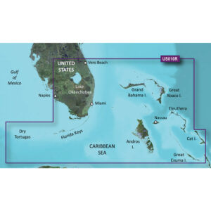 Map of Florida and Bahamas region.