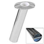 Chrome rod holder for fishing rods on boats.