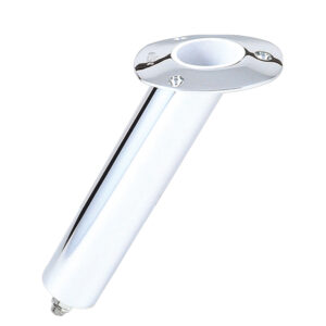 Chrome rod holder for fishing boat