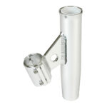 Metal fishing rod holder clamp for boats