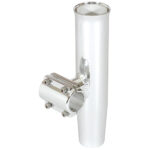 Stainless steel fishing rod holder with clamp