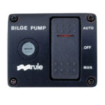 Bilge pump control panel with settings switch