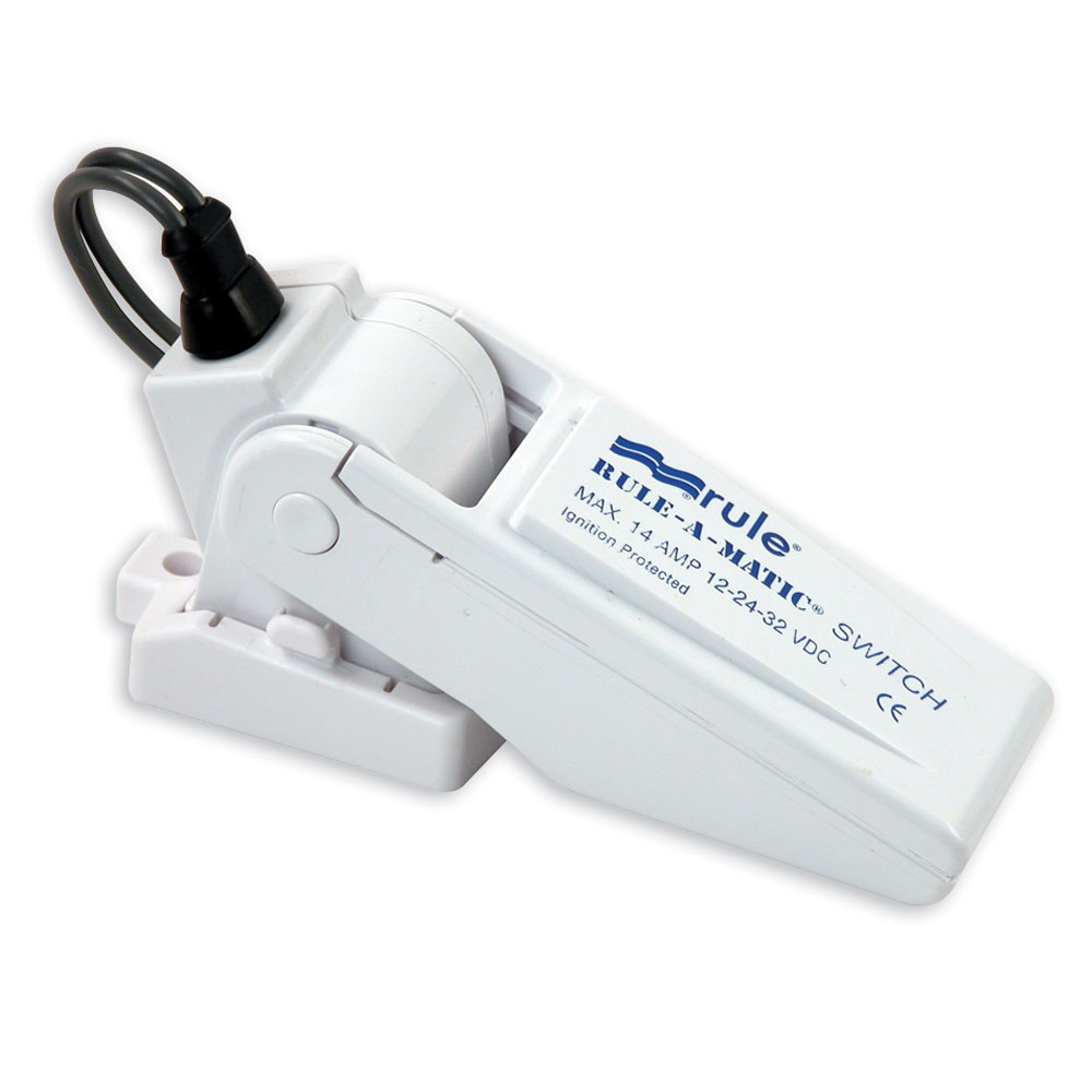 White Rule-A-Matic float switch for boats.