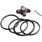 Blender parts: o-rings, coupling, and pin component.