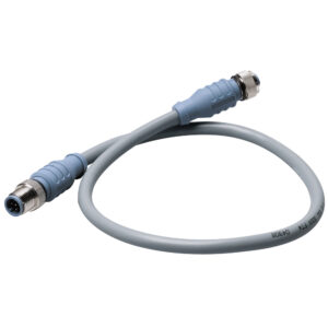 Gray industrial connector cable with blue connectors