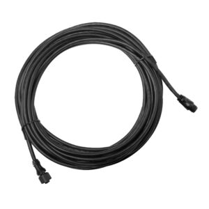 Coiled black extension cable with connectors