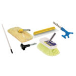 Set of cleaning accessories for waterfed poles.