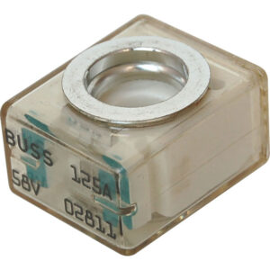 Cube automotive fuse, 1.25A, 58V, Buss brand.