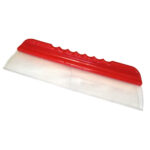 Red and white silicone squeegee blade for cleaning