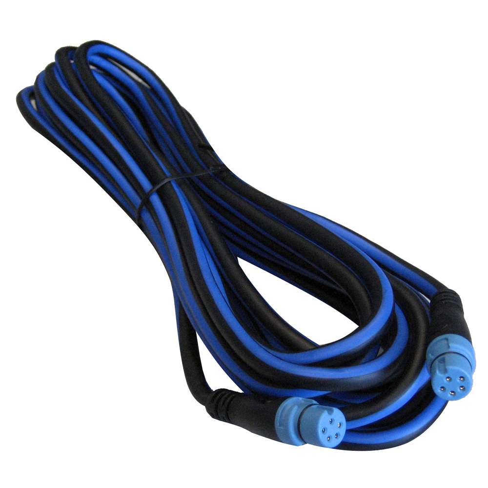 Long black and blue extension cable with connectors.