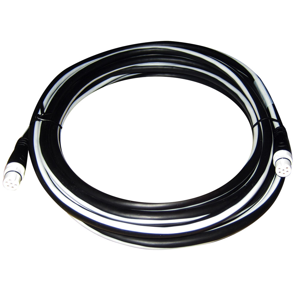 Coiled black and white electrical cable.