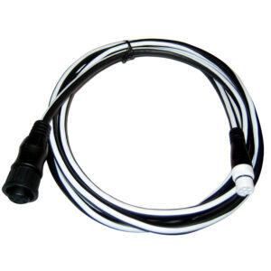 Black and white electrical cable with connectors