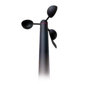 Black anemometer against white background