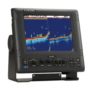 Marine sonar display showing underwater readings