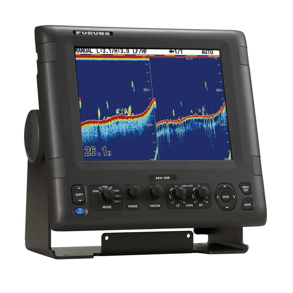 Marine sonar display showing underwater readings