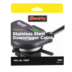 Scotty stainless steel downrigger cable packaging.