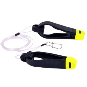 Black and yellow fishing line clips with wire