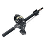 Advanced fishing rod with reel and holder mount.