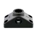Black mounting bracket with multiple holes