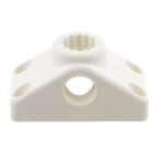 White plastic wall mount bracket with screw holes