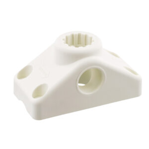 White plastic marine antenna mount bracket
