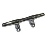 Stainless steel boat cleat for marine use.
