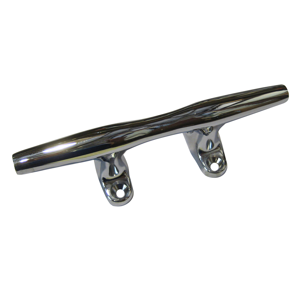 Stainless steel boat cleat for marine use.