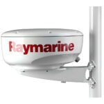 Raymarine radar mounted on ship mast