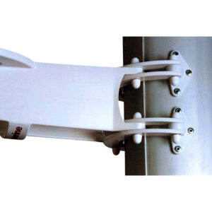 Antenna mount bracket on pole for secure installation.