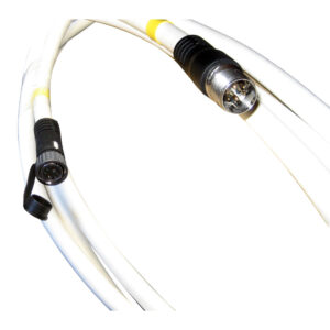 White coaxial cables with connectors