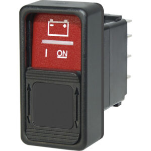 Red rocker switch in ON position.