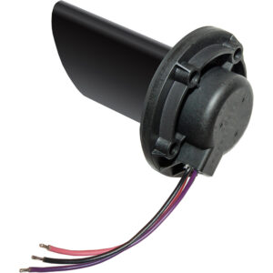 Black electric motor with multicolored wires