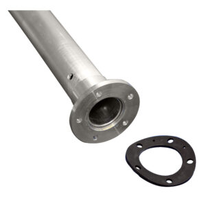 Metal tube with flange and gasket.