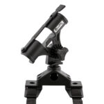 Black fishing rod holder with adjustable mount.