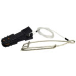 Fishing downrigger release clip with cable