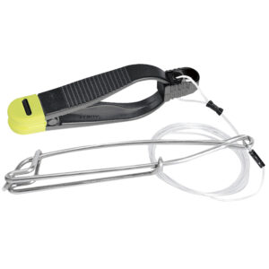 Fishing downrigger release clip with cable