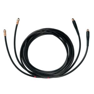 Long black fiber optic cable with connectors