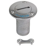 Stainless steel marine water deck fill with key.