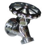 Chrome faucet with round valve handle