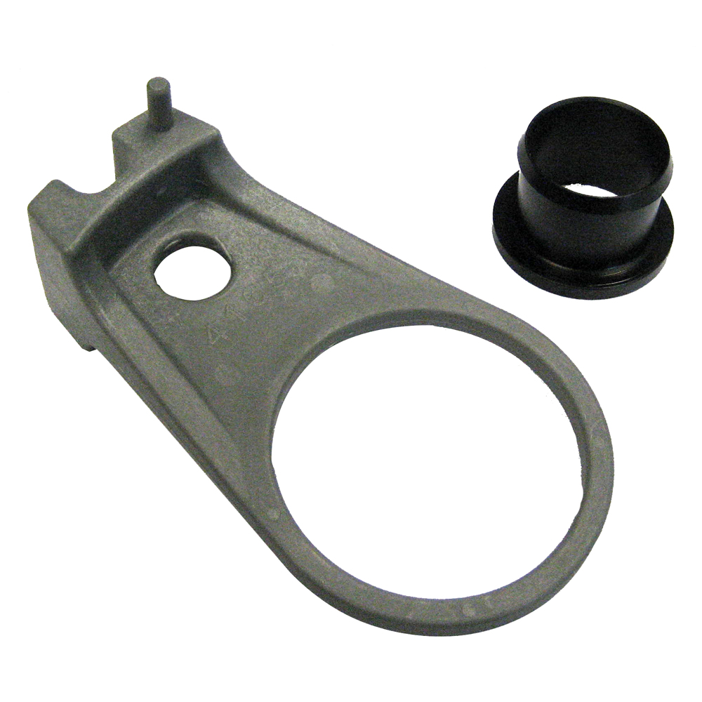 Grey bracket and black plastic bushing