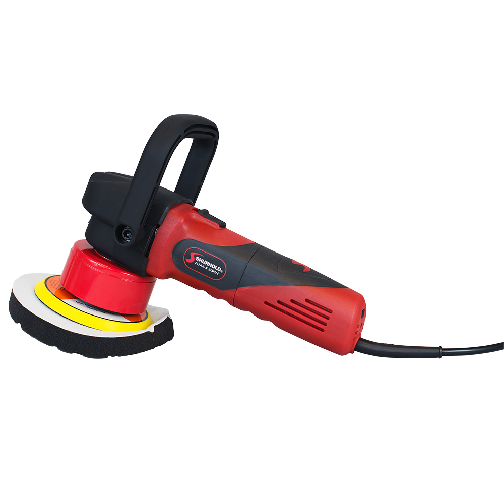 Electric car polisher with red handle.