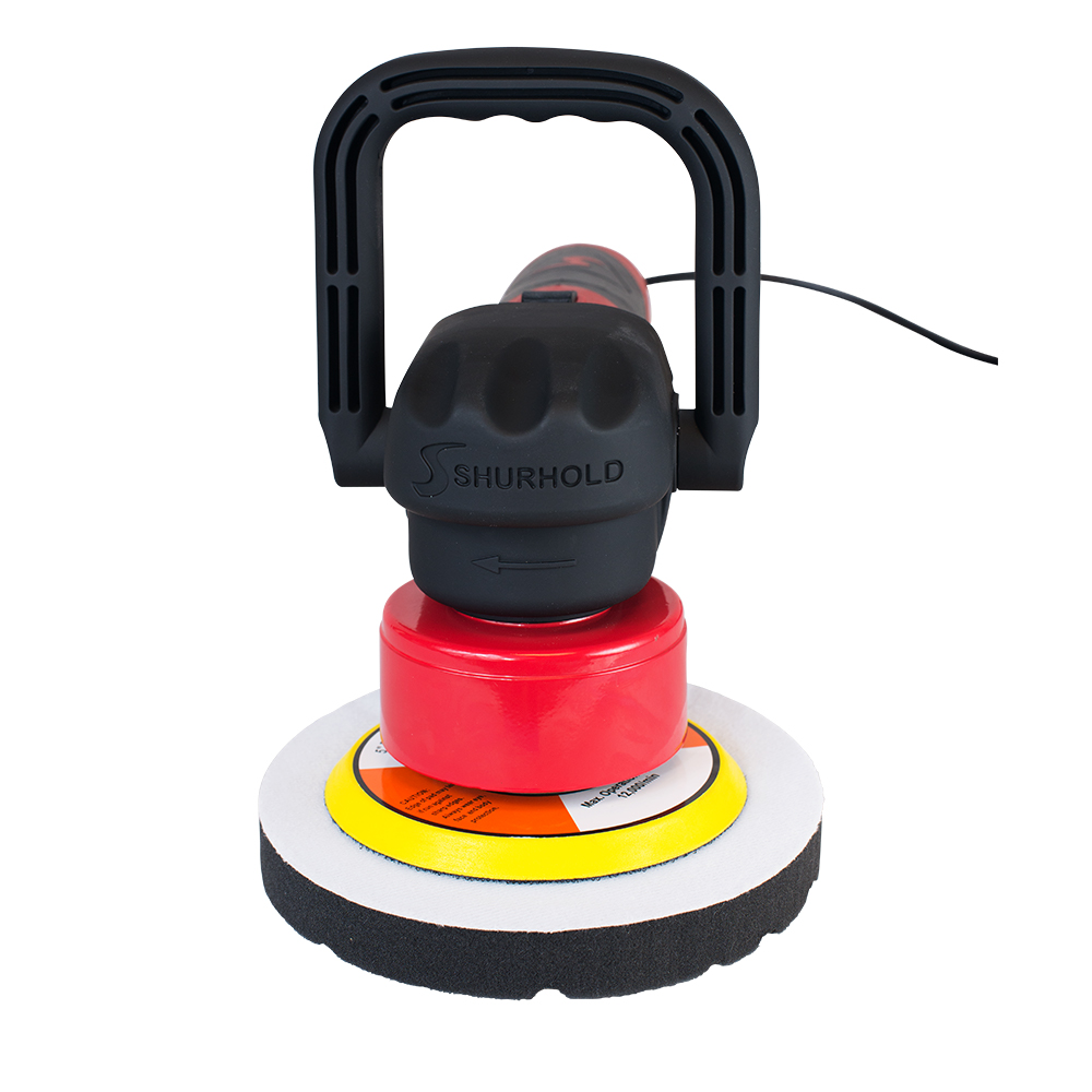 Red and black Shurhold car polisher tool.
