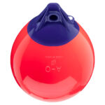 Red and blue marine buoy for safety.
