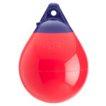 Red and blue boat buoy