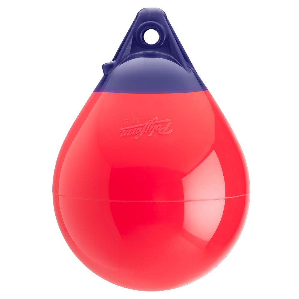 Red and blue boat buoy