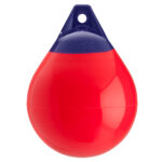 Red and blue maritime buoy