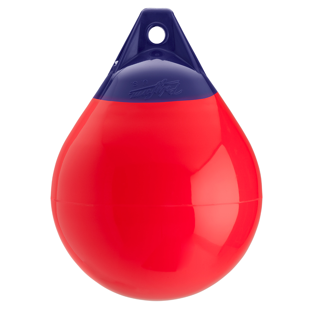 Red and blue maritime buoy