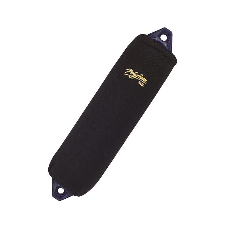 Black boat fender with protective cover