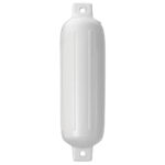 White marine boat fender for dock protection.