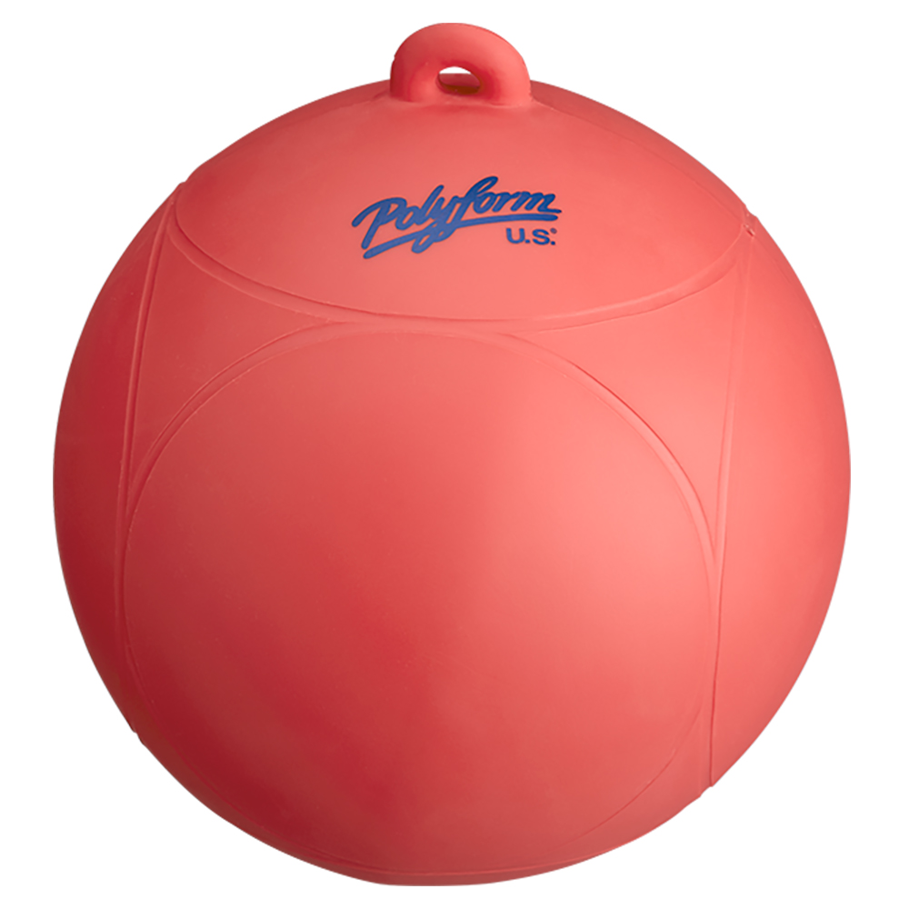 Red inflatable buoy with Polyform logo